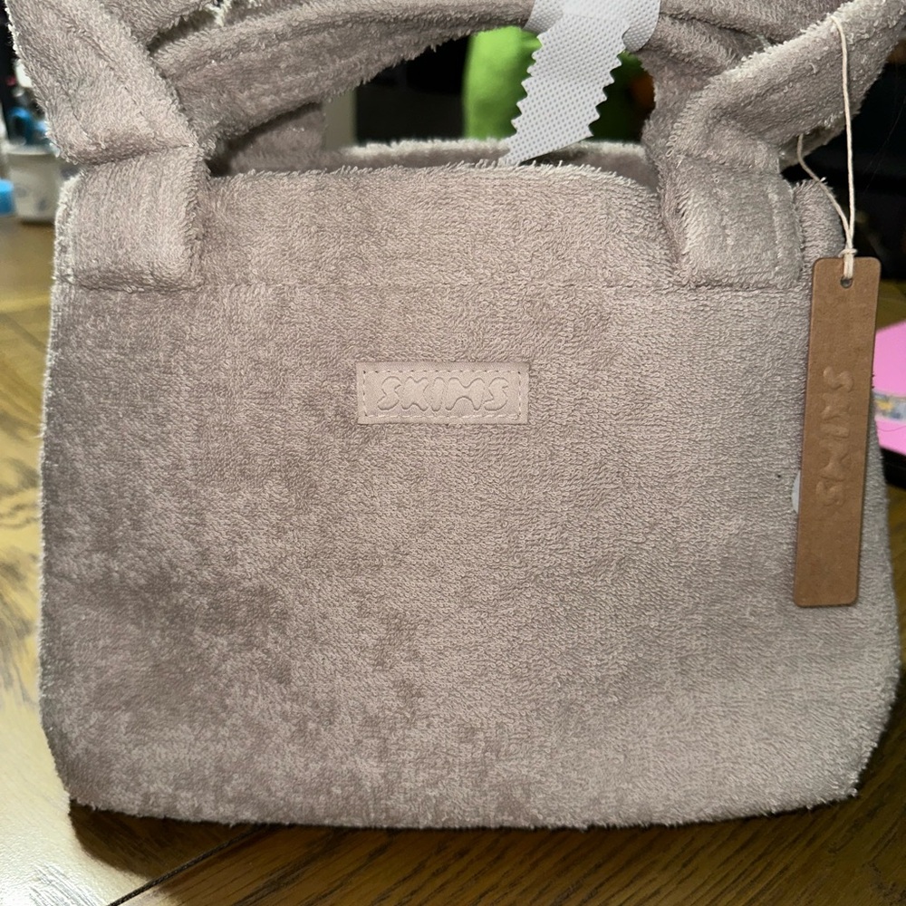 NWT  SKIMS Swim Terry Cover-ups Mini Swim Tote Bag Beach Pool STONE